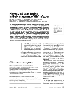 Plasma Viral Load Testing in the Management of HIV Infection