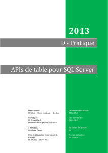 D - Pratique APIs de table pour SQL Server