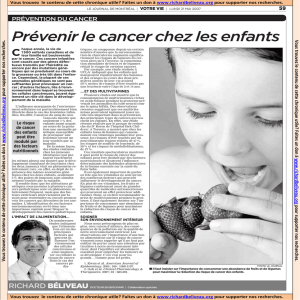 2007-05-21 Prévenir le cancer chez les enfants