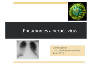 Pneumonie à herpes virus - DESC Réanimation Médicale