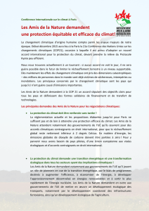 Manifeste de l`Internationale des Amis de la Nature pour la COP 21