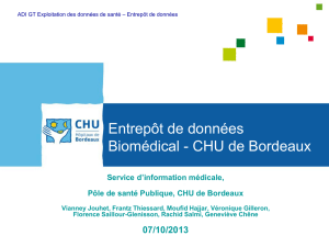 Entrepôt de données clinique -CHU de Bordeaux