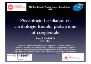Physiologie Cardiaque en cardiologie foetale, pédiatrique et