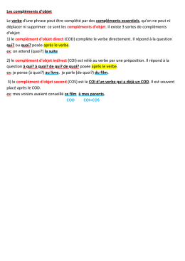 Complement d objet direct et indirect pdf