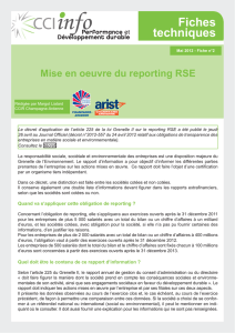 Mise en oeuvre du reporting RSE - CCI Champagne