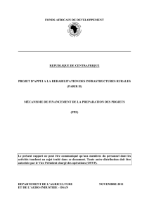 Projet d`appui à la réhabilitation des infrastructures rurales (PARIR II)