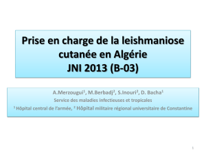 Prise en charge de la leishmaniose cutanée en Algérie