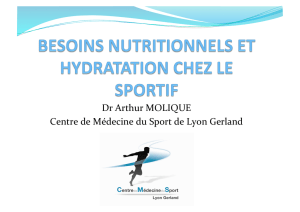 Dr Arthur MOLIQUE Centre de Médecine du Sport de Lyon Gerland
