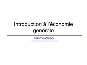 Introduction à l`économie générale