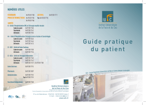 Guide pratique du patient - Institut Universitaire de la Face et du Cou