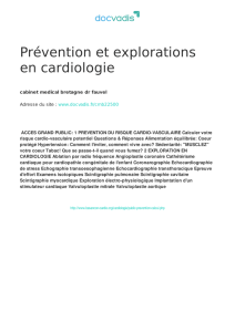 Prévention et explorations en cardiologie