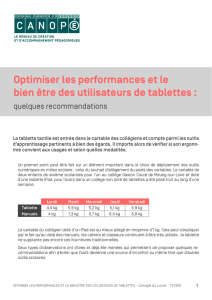 Optimiser les performances et le bien être des utilisateurs de tablettes :