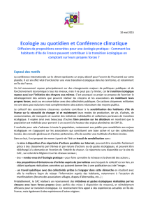 Ecologie au quotidien et Conférence climatique