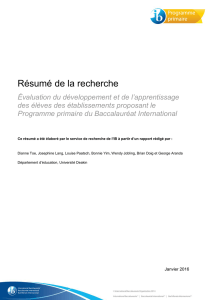 Résumé de recherche - International Baccalaureate