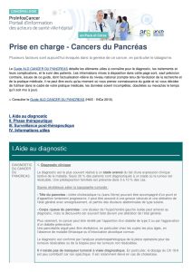 Prise en charge - Cancers du Pancréas | Portail ProInfosCancer