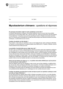 Mycobacterium chimaera : questions et réponses