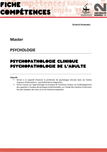 Master PSYCHOLOGIE PSYCHOPATHOLOGIE