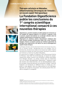 La Fondation DigestScience publie les conclusions du 1er congrès
