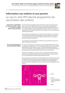 Le vaccin anti-HPV dansle programme de vaccination des enfants