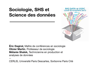 Sociologie, SHS et Science des données