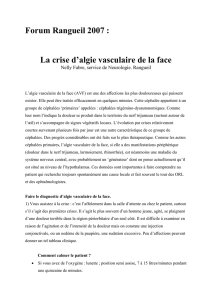 Forum Rangueil 2007 : La crise d`algie vasculaire de la face