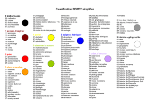 Classification DEWEY simplifiée - Circonsciption de Sisteron sud