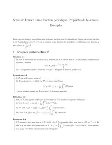 Séries de Fourier d`une fonction périodique. Propriétés de la somme