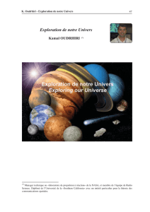 Exploration de notre Univers - academie hassan ii des sciences et