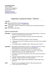 Ingénieur backend Ruby / Python