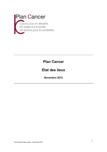 Plan Cancer État des lieux - Site portail du Centre du Cancer