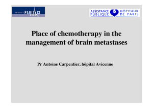 Place of chemotherapy in the management of brain metastases