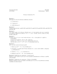 Université Paris-Sud 2015-2016 L2/S4 M204 Mathématiques : Alg