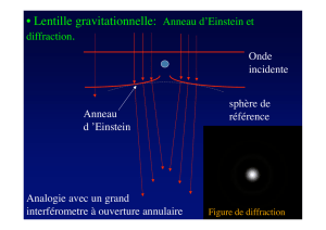 • Lentille gravitationnelle: Anneau d`Einstein et
