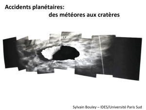 Accidents planétaires: des météores aux cratères