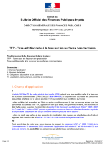 Bulletin Officiel des Finances Publiques-Impôts TFP - Taxe