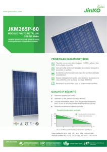 Fiche technique panneau solaire de Jinko Solar