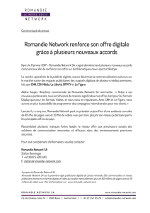 Romandie Network renforce son offre digitale grâce à plusieurs