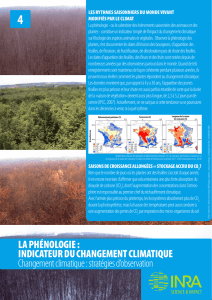 LA PHÉNOLOGIE : INDICATEUR DU CHANGEMENT CLIMATIQUE