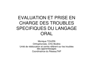 evaluation et prise en charge des troubles specifiques du langage oral