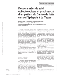 Douze années de suivi épileptologique et psychosocial d`un patient
