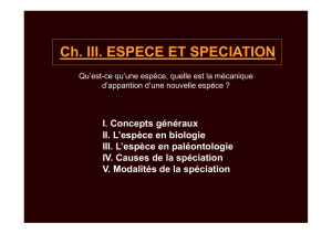 Ch. III. ESPECE ET SPECIATION