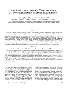Isoestérases chez le nématode Heterodera avenae : 1