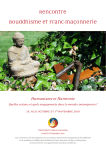 Rencontre Bouddhisme et Franc-maçonnerie