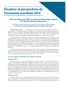 Situation et perspectives de l`économie mondiale 2014