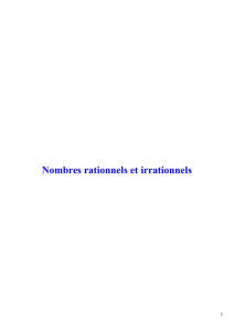 Nombres rationnels et irrationnels
