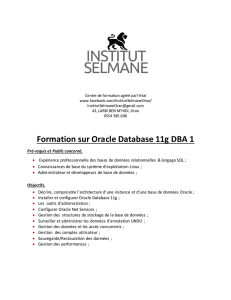 Formation sur Oracle Database 11g DBA 1