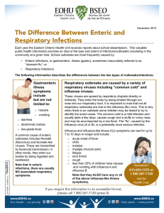 The Difference Between Enteric and Respiratory Infections