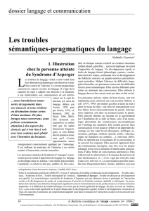 Les troubles sémantiques-pragmatiques du langage