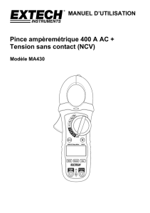 Pince ampèremétrique 400 A AC + Tension sans contact (NCV)