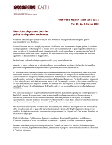 Post-Polio Health (ISSN 1066-5331) Exercices